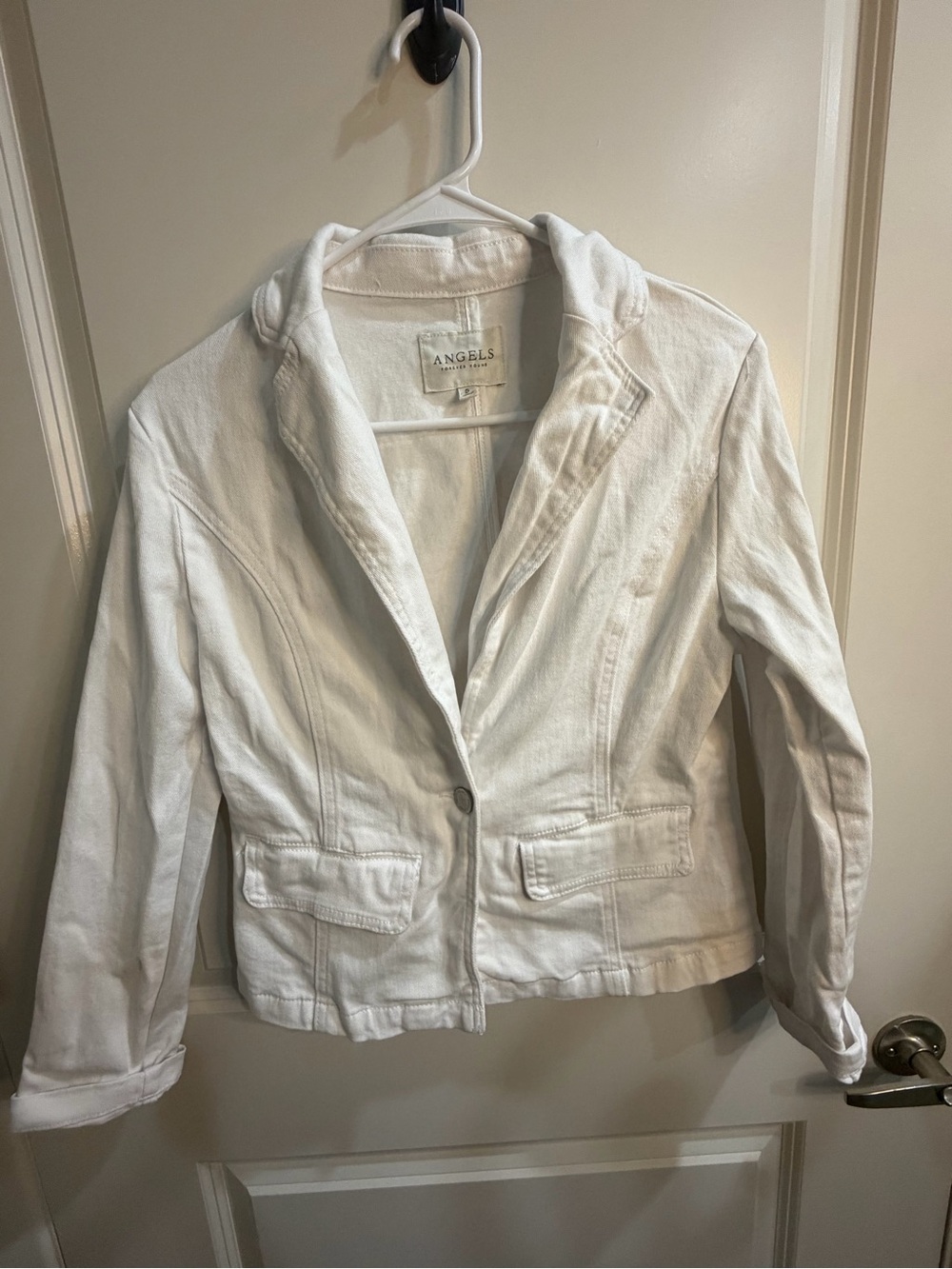 Angels White Women’s Denim Blazer Jacket